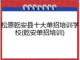 松原乾安县十大单招培训学校(乾安单招培训)