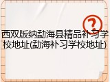 西双版纳勐海县精品补习学校地址(勐海补习学校地址)