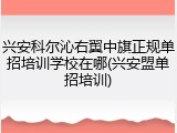 兴安科尔沁右翼中旗正规单招培训学校在哪(兴安盟单招培训)