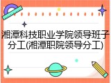 湘潭科技职业学院领导班子分工(湘潭职院领导分工)