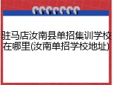 驻马店汝南县单招集训学校在哪里(汝南单招学校地址)