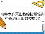 乌鲁木齐天山数控技能培训中职班(天山数控培训)