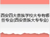 西安四大贵族学校大专有哪些专业(西安贵族大专专业)
