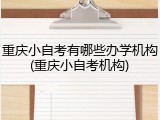 重庆小自考有哪些办学机构(重庆小自考机构)