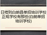 日喀则白朗县单招培训学校正规学校有那些(白朗单招培训学校)
