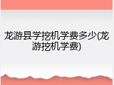 龙游县学挖机学费多少(龙游挖机学费)