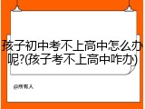 孩子初中考不上高中怎么办呢?(孩子考不上高中咋办)