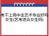 考不上高中走艺术专业好吗女生(艺考适合女生吗)
