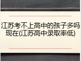 江苏考不上高中的孩子多吗现在(江苏高中录取率低)