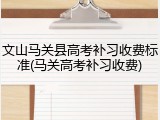 文山马关县高考补习收费标准(马关高考补习收费)