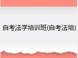自考法学培训班(自考法培)