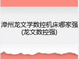 漳州龙文学数控机床哪家强(龙文数控强)