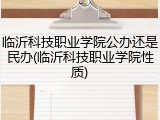 临沂科技职业学院公办还是民办(临沂科技职业学院性质)