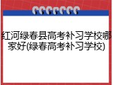 红河绿春县高考补习学校哪家好(绿春高考补习学校)