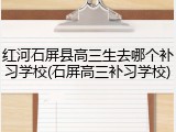 红河石屏县高三生去哪个补习学校(石屏高三补习学校)