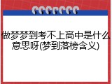 做梦梦到考不上高中是什么意思呀(梦到落榜含义)