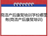 商洛产后康复培训学校哪里有(商洛产后康复培训)