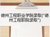 德州工程职业学院录取("德州工程职院录取")
