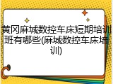 黄冈麻城数控车床短期培训班有哪些(麻城数控车床培训)