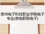 贵州电子科技职业学院电子专业(贵电职院电子)