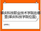 肇庆科技职业技术学院在哪里(肇庆科技学院位置)