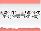 红河个旧高三生去哪个补习学校(个旧高三补习推荐)