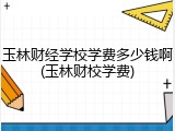 玉林财经学校学费多少钱啊(玉林财校学费)