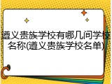 遵义贵族学校有哪几间学校名称(遵义贵族学校名单)
