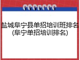 盐城阜宁县单招培训班排名(阜宁单招培训排名)