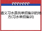 遵义习水县找单招集训的地方(习水单招集训)
