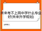 未来考不上高中学什么专业好(未来升学规划)