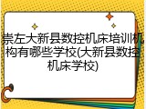 崇左大新县数控机床培训机构有哪些学校(大新县数控机床学校)