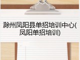 滁州凤阳县单招培训中心(凤阳单招培训)