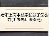 考不上高中被家长骂了怎么办(中考失利遭责骂)