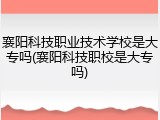 襄阳科技职业技术学校是大专吗(襄阳科技职校是大专吗)