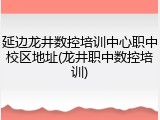 延边龙井数控培训中心职中校区地址(龙井职中数控培训)