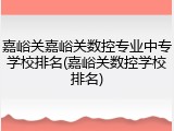 嘉峪关嘉峪关数控专业中专学校排名(嘉峪关数控学校排名)