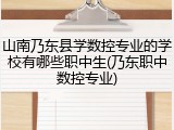 山南乃东县学数控专业的学校有哪些职中生(乃东职中数控专业)