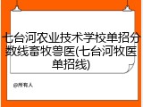 七台河农业技术学校单招分数线畜牧兽医(七台河牧医单招线)