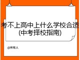 考不上高中上什么学校合适(中考择校指南)