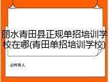 丽水青田县正规单招培训学校在哪(青田单招培训学校)