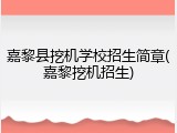 嘉黎县挖机学校招生简章(嘉黎挖机招生)