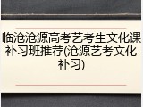 临沧沧源高考艺考生文化课补习班推荐(沧源艺考文化补习)