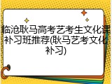 临沧耿马高考艺考生文化课补习班推荐(耿马艺考文化补习)