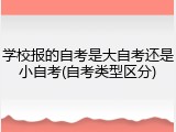 学校报的自考是大自考还是小自考(自考类型区分)