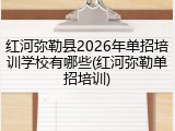 红河弥勒县2026年单招培训学校有哪些(红河弥勒单招培训)