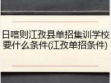 日喀则江孜县单招集训学校要什么条件(江孜单招条件)