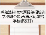 呼和浩特清水河县单招培训学校哪个最好(清水河单招学校哪家好)