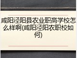 咸阳泾阳县农业职高学校怎么样啊(咸阳泾阳农职校如何)