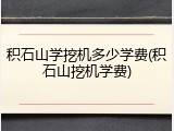 积石山学挖机多少学费(积石山挖机学费)
